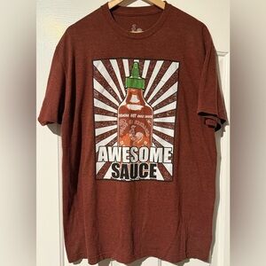 Sriracha “Awesome Sauce” Graphic Tee XL | Funny Hot Sauce Shirt Rooster Logo